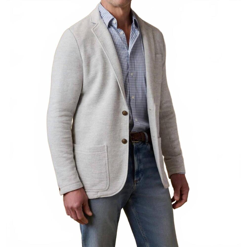 NEW FAHERTY inlet knit blazer in heather grey